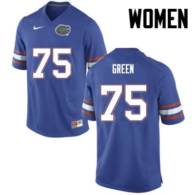 Women's Florida Gators #75 Chaz Green NCAA Nike Blue Authentic Stitched College Football Jersey KTK4662MD